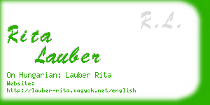 rita lauber business card